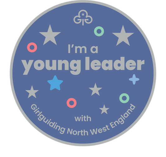 I'm a Young Leader with Girlguiding North West England Woven Badge