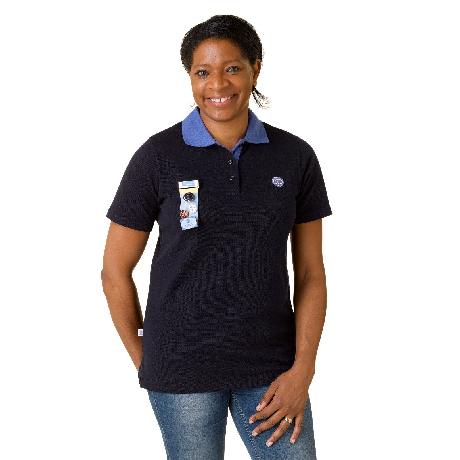 Leader Navy Polo Shirt Girlguiding North West England Shop