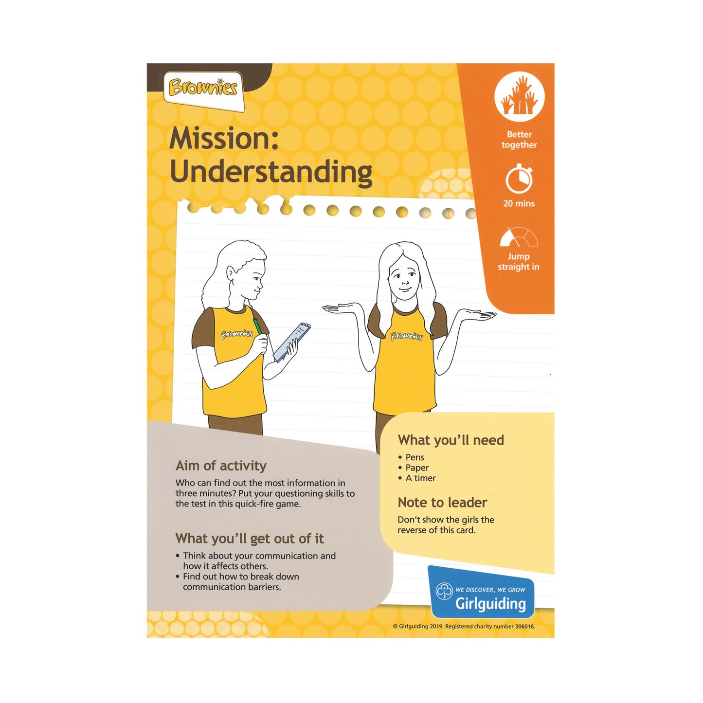 Brownies - Unit Meeting Activity Pack 6 - Mission Understanding