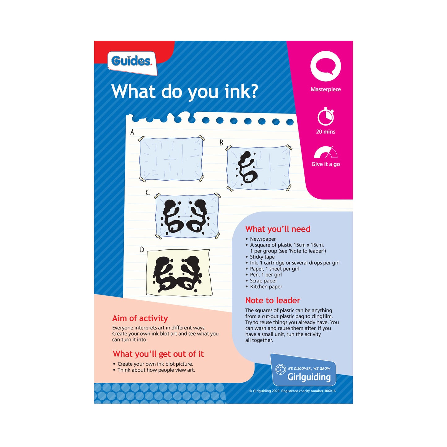Guides Unit Meeting Activity Pack 10 - What Do you Ink?
