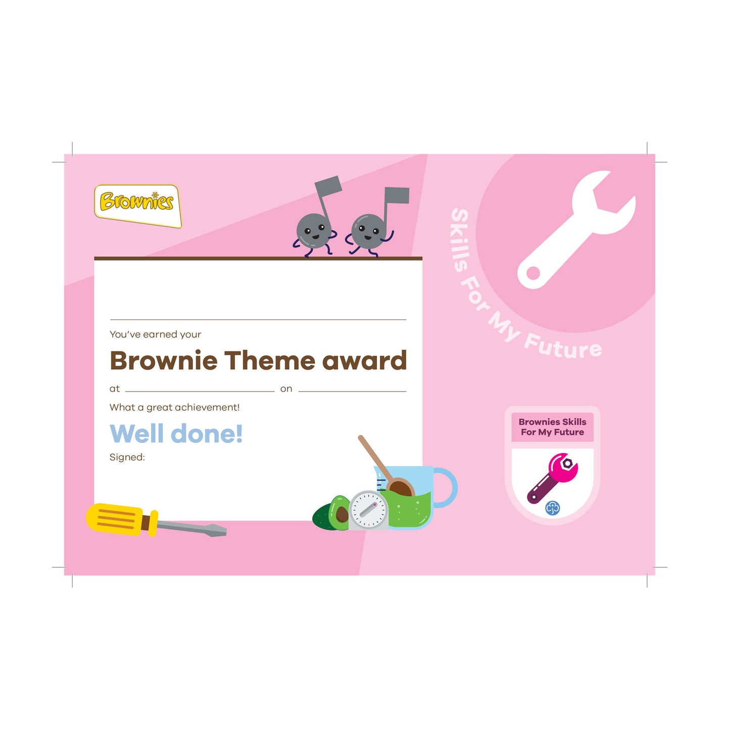 Theme Award - Brownies Skills For My Future Certificate