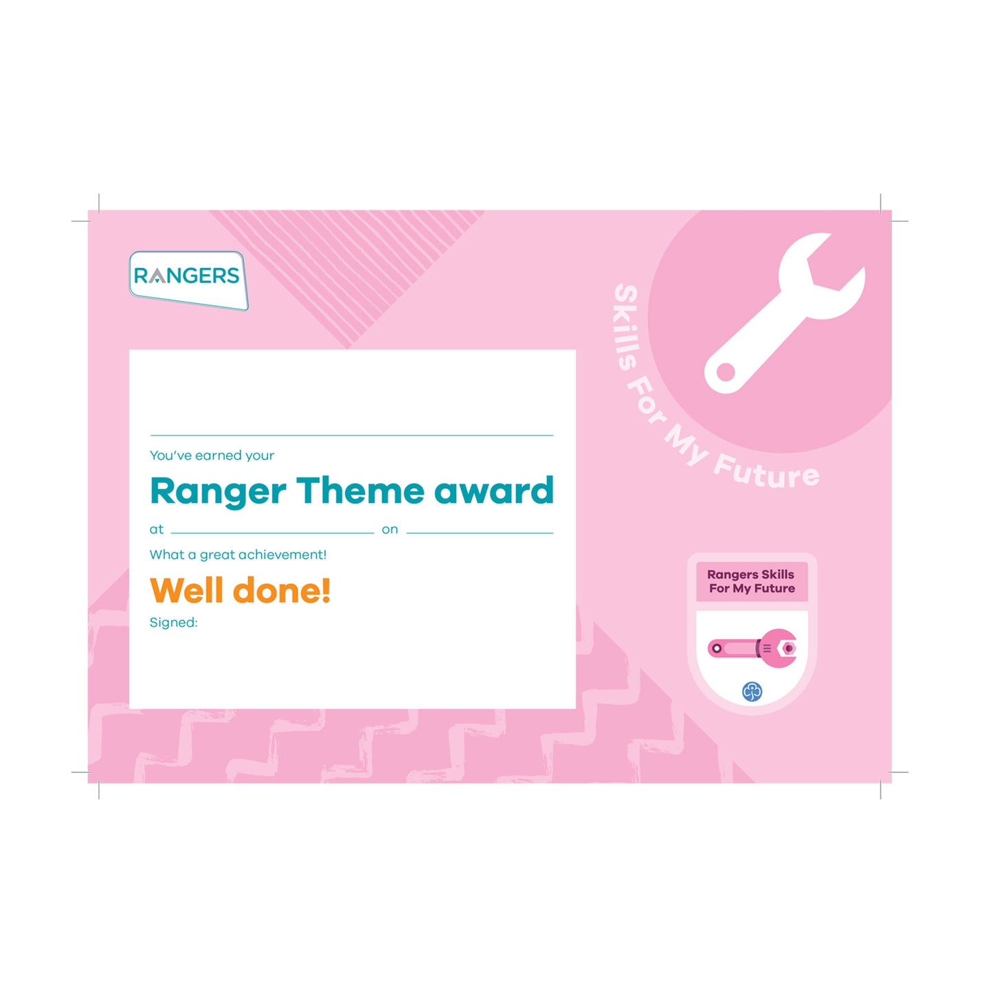 Theme Award - Rangers Skills For My Future Certificate