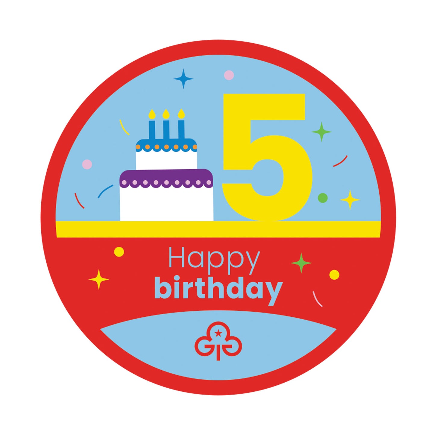 Happy 5th Birthday Woven Badge