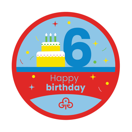 Happy 6th Birthday Woven Badge