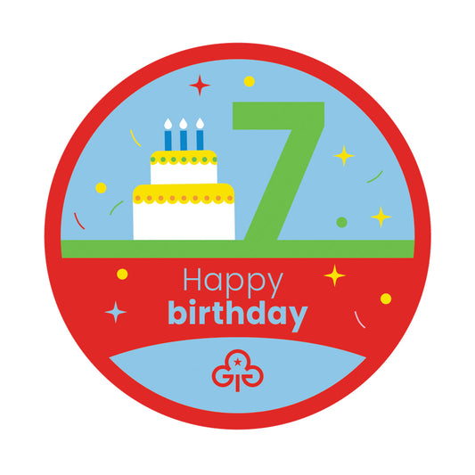 Happy 7th Birthday Woven Badge