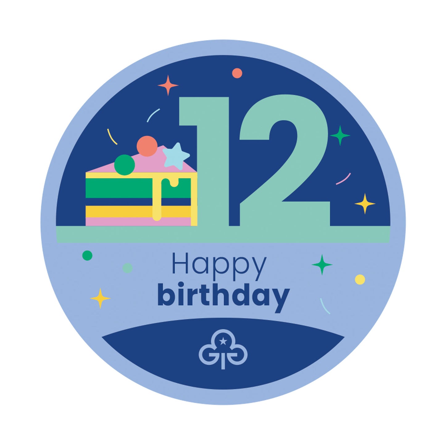 Happy 12th Birthday Woven Badge