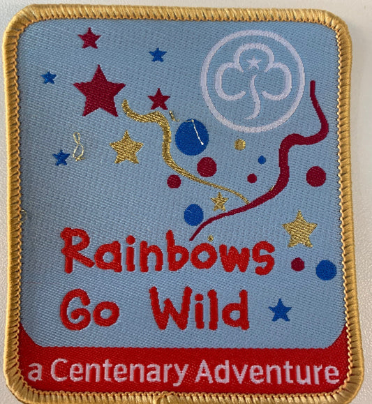 Rainbows Go Wild Woven Badge