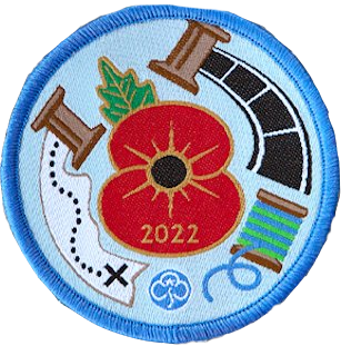 Remembrance Poppy woven badge and info card 2022