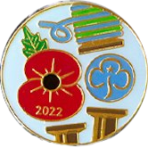 Remembrance Poppy metal badge 2022
