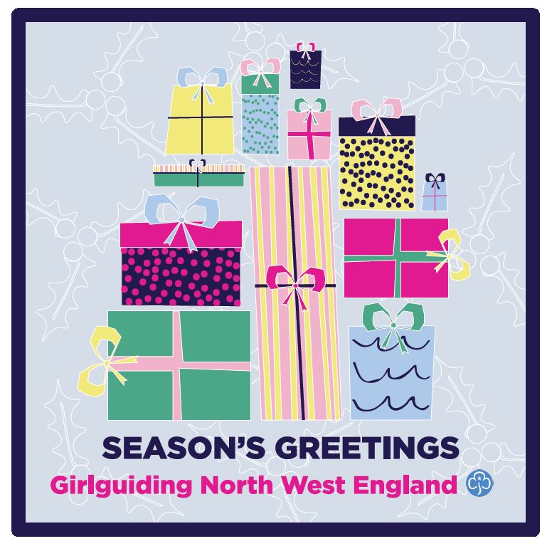 Girlguiding North West England Christmas Season's Greetings Woven Badge