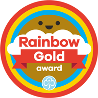 Gold Award Woven Badge Rainbows